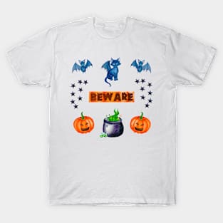 Beware Halloween Watercolor Collection T-Shirt